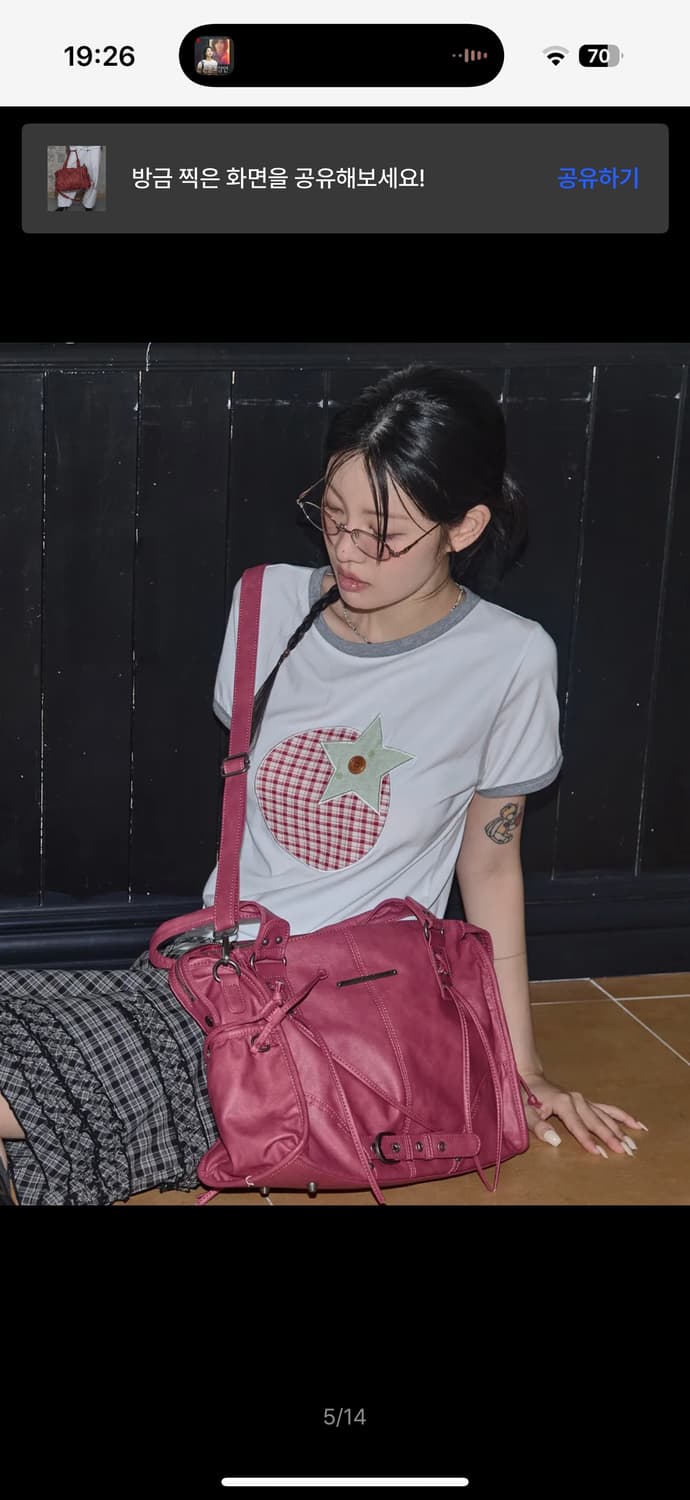 워싱 레더백 체리레드 새상품  상품이미지1