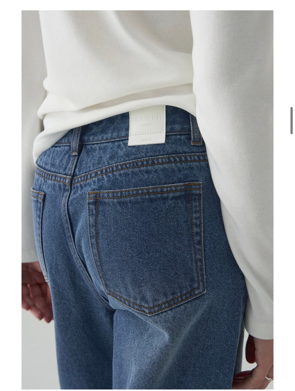 (새상품)(S) 드로우핏 우먼 패치 포켓 세미 와이드 데님 팬츠 상품이미지4