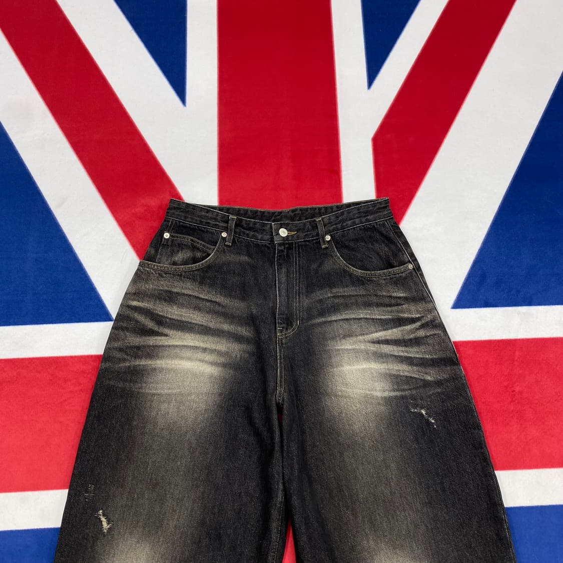 노운 와이드 테이퍼드 데님팬츠 실측32 상품이미지2