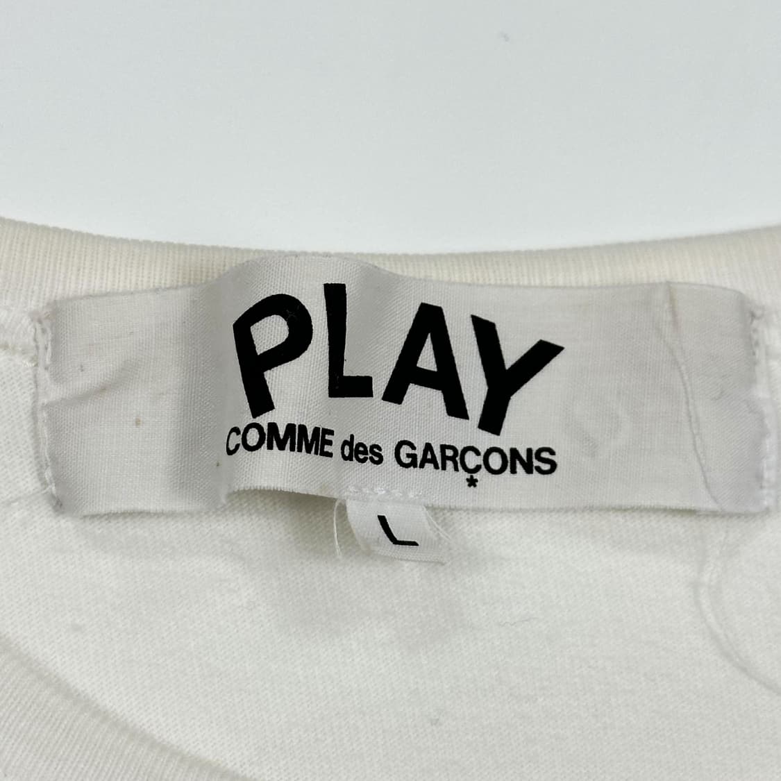 꼼데가르송 플레이하트 화이트 긴팔티셔츠 (L) 상품이미지8