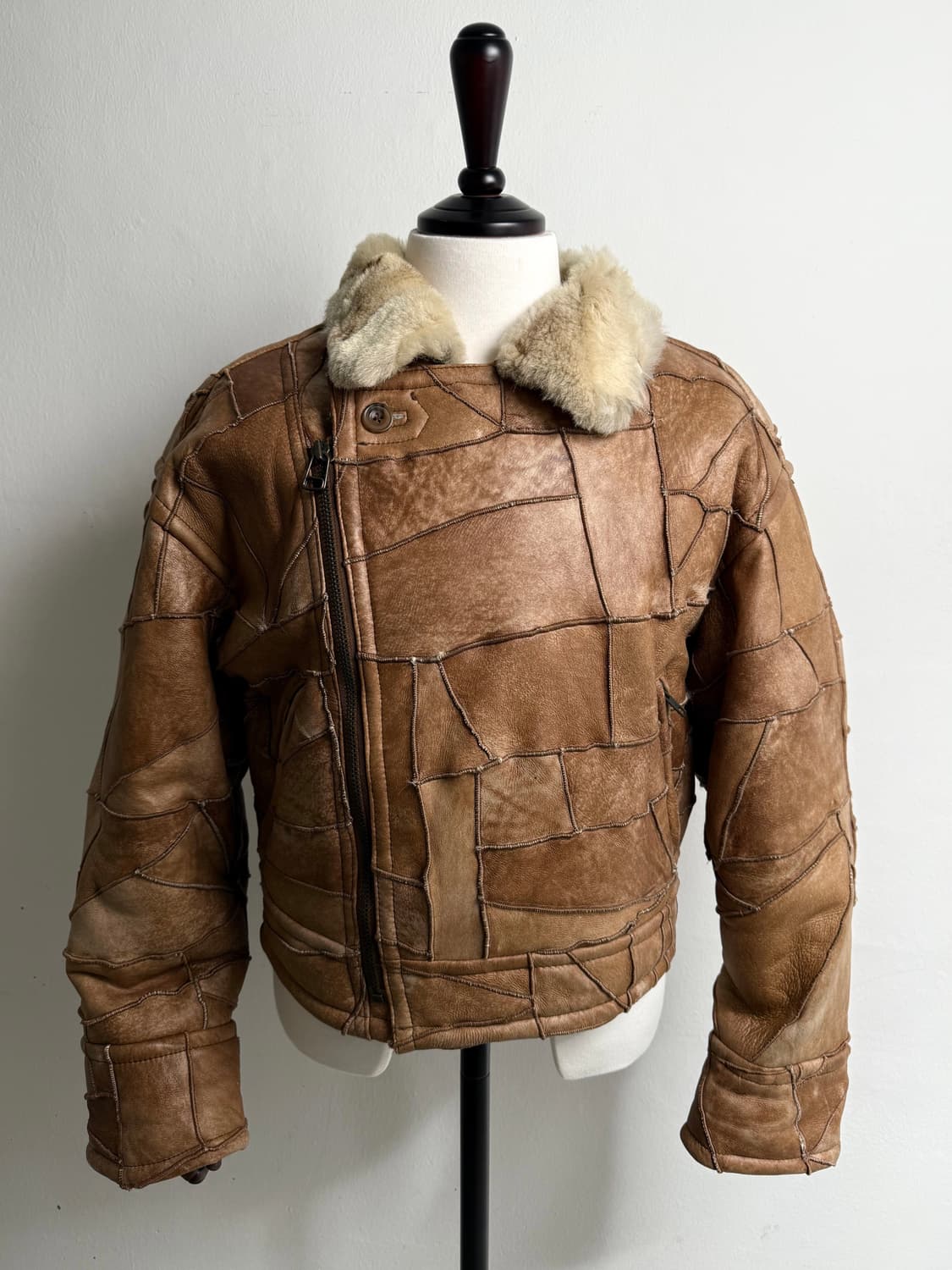 Vintage Sheepskin Patchwork Jacket 상품이미지1