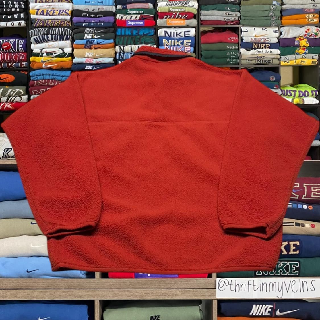 90s 파타고니아 신칠라 스냅-T 레드/네이비 멕시코 상품이미지3