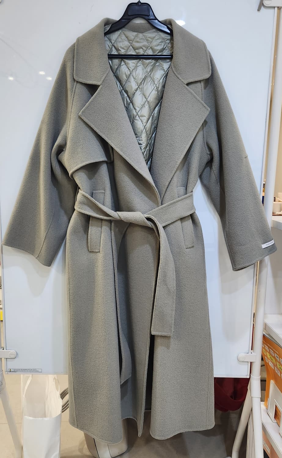 핸드메이드 울100 롱코트 구스다운내피 상품이미지4