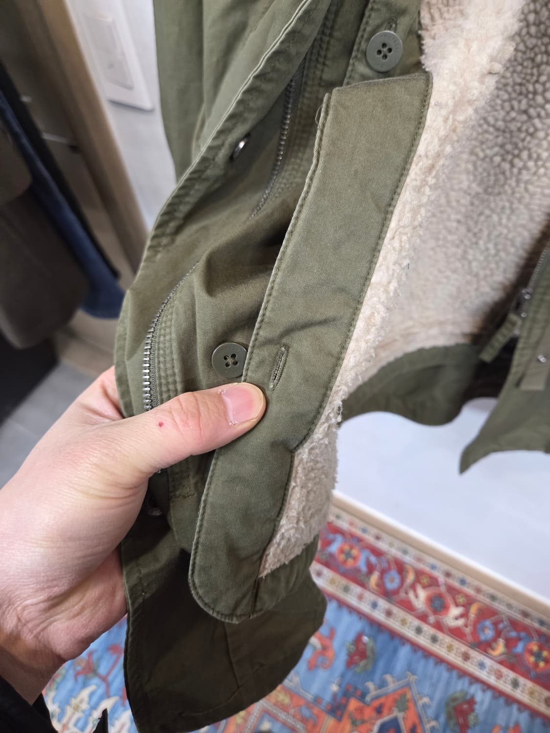 써스데이아일랜드 개파카 야상 자켓 s 상품이미지7