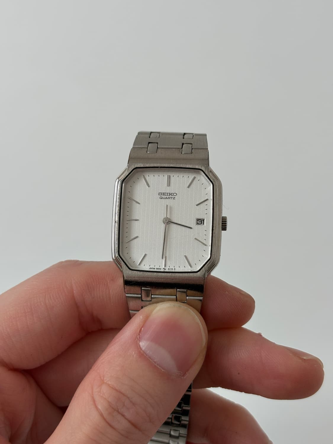 세이코 1980년대 실버 스퀘어 쿼츠 남성 상품이미지2