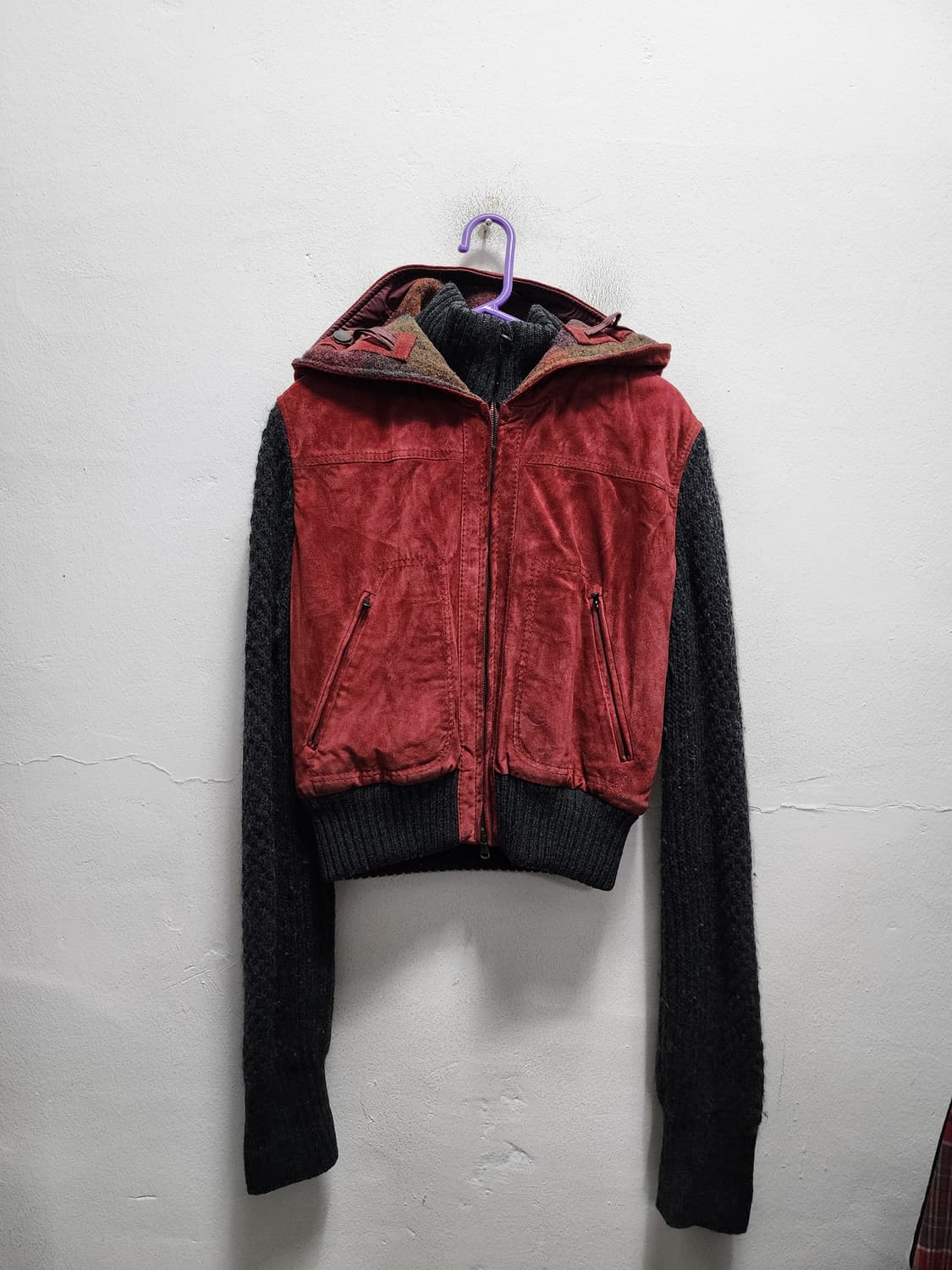 막스마라 Y2K 스포츠막스 송아지가죽배색 크롭자켓 상품이미지1