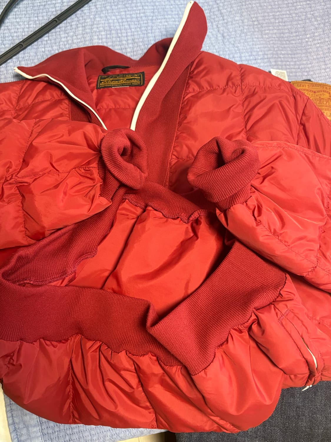 [XL] 80s 에디바우어 빈티지 구스다운 풀오버 레드 상품이미지6