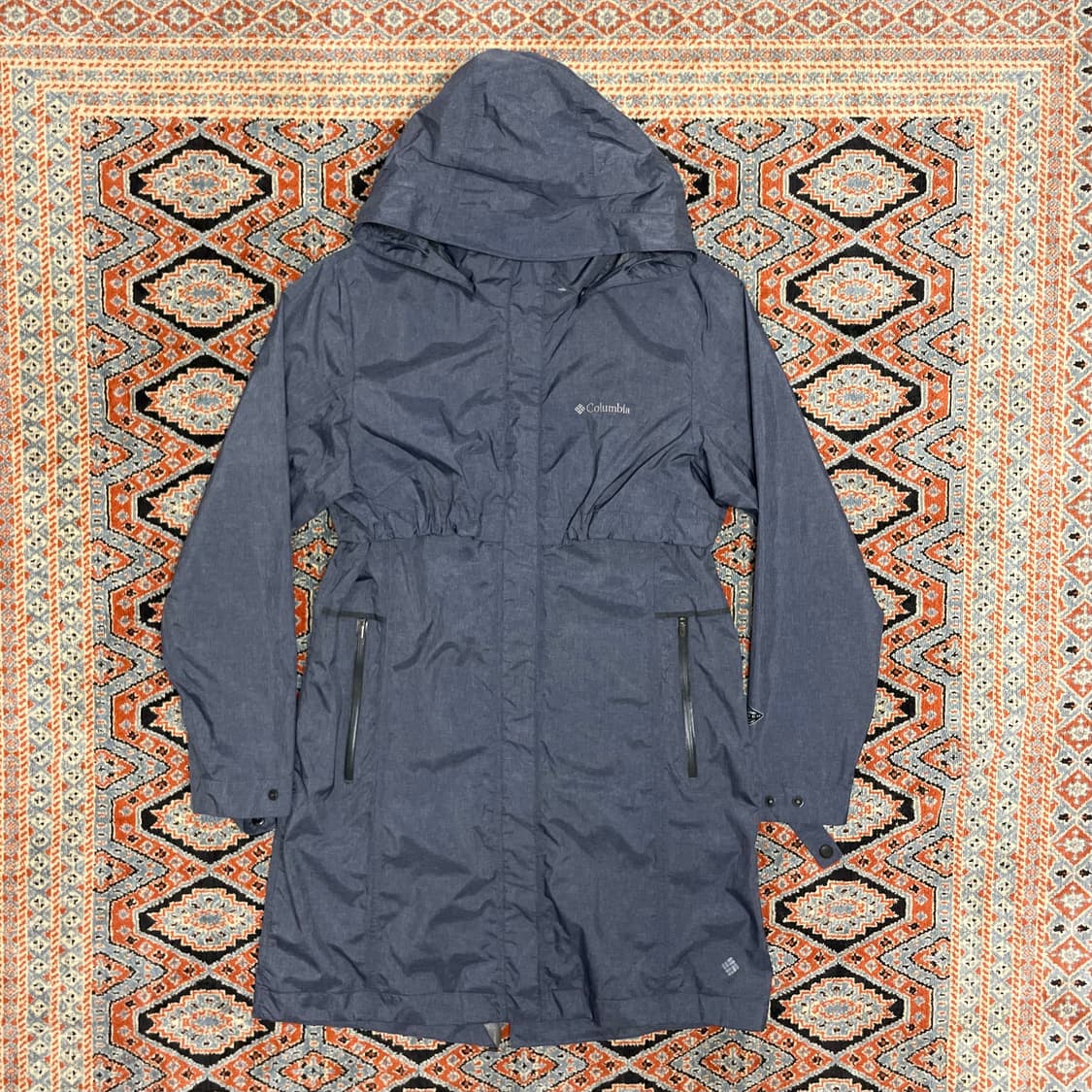 컬럼비아 네이비 롱 경량 바람막이 야상 여성L 상품이미지1