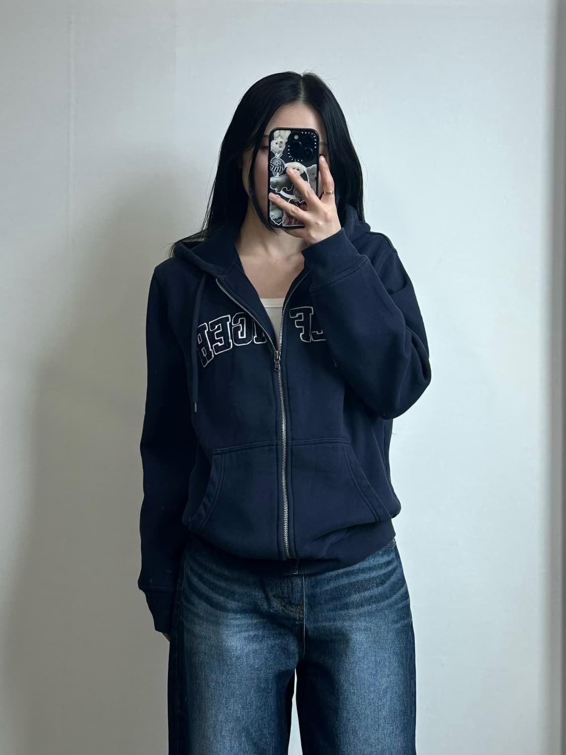 타미힐피거 스펠아웃 네이비 후드집업 상품이미지1