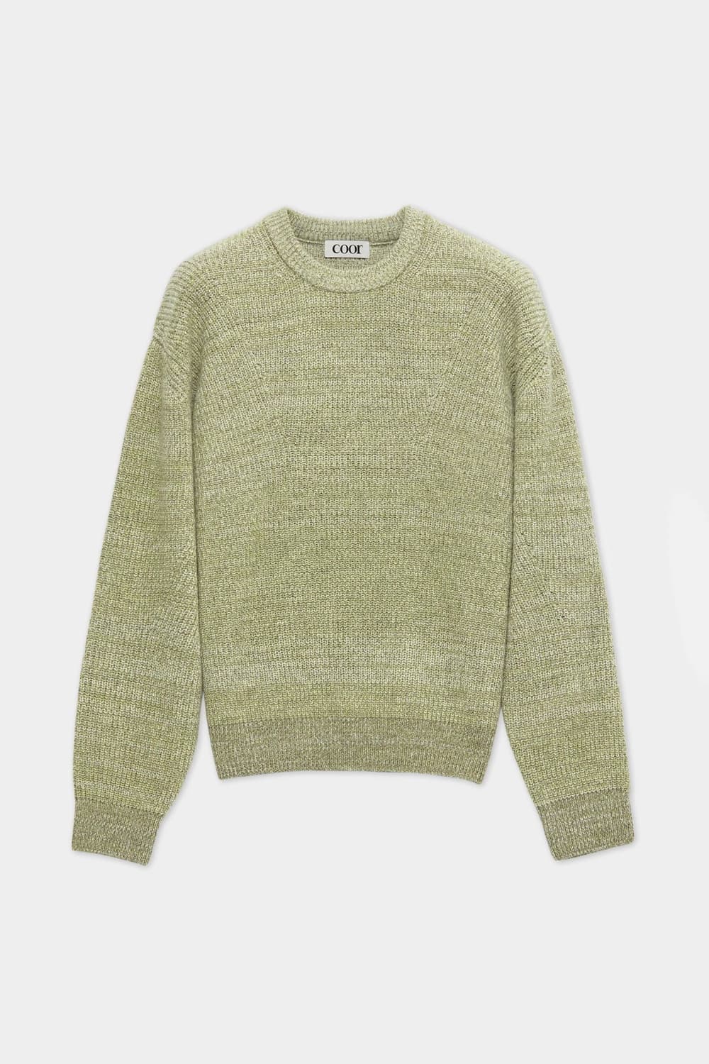 [L] 쿠어 캐시팝 트위드 크루넥 니트 라임그린 상품이미지1