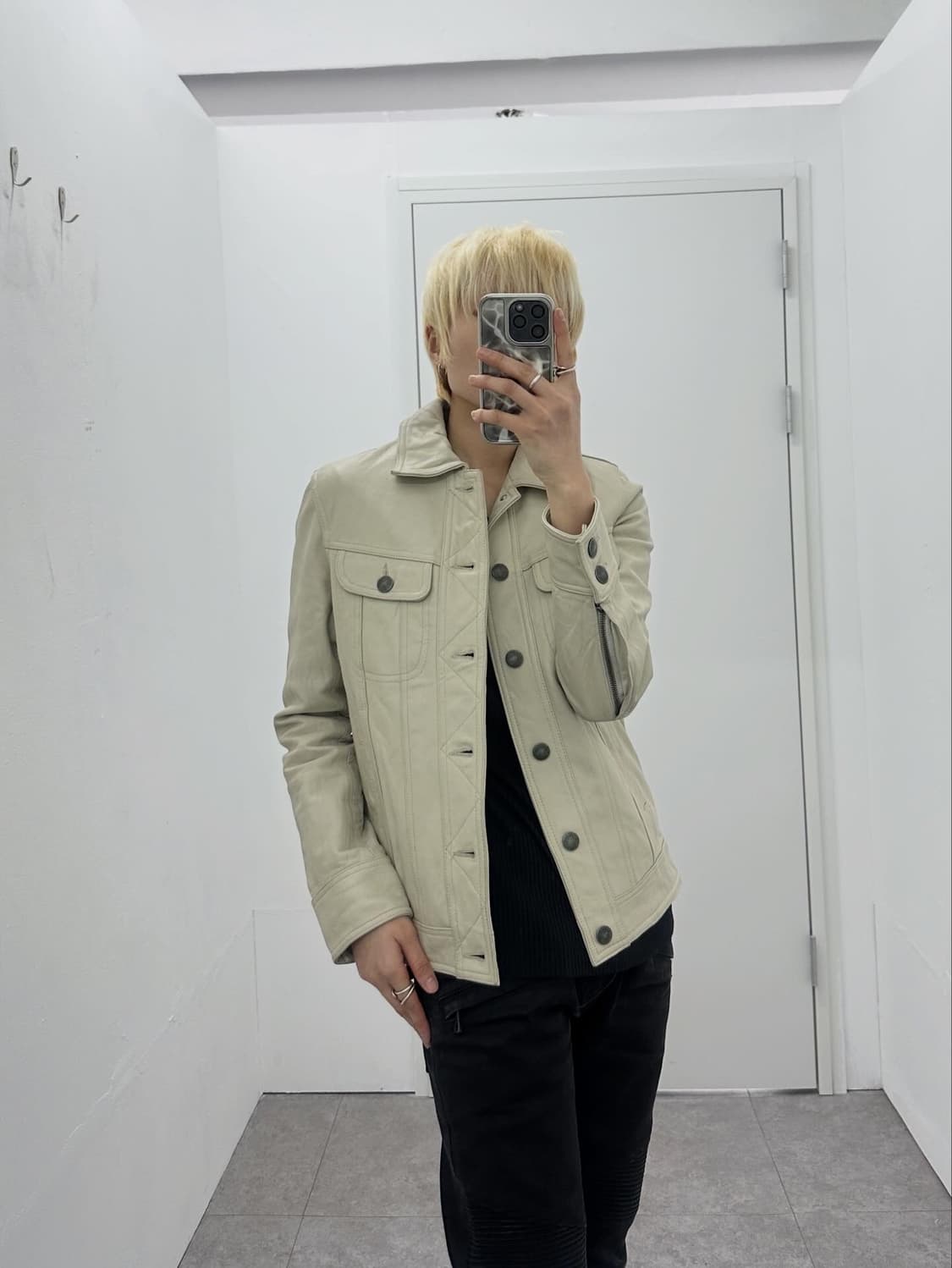 JackRose Lambskin Leather Button Detail 상품이미지2