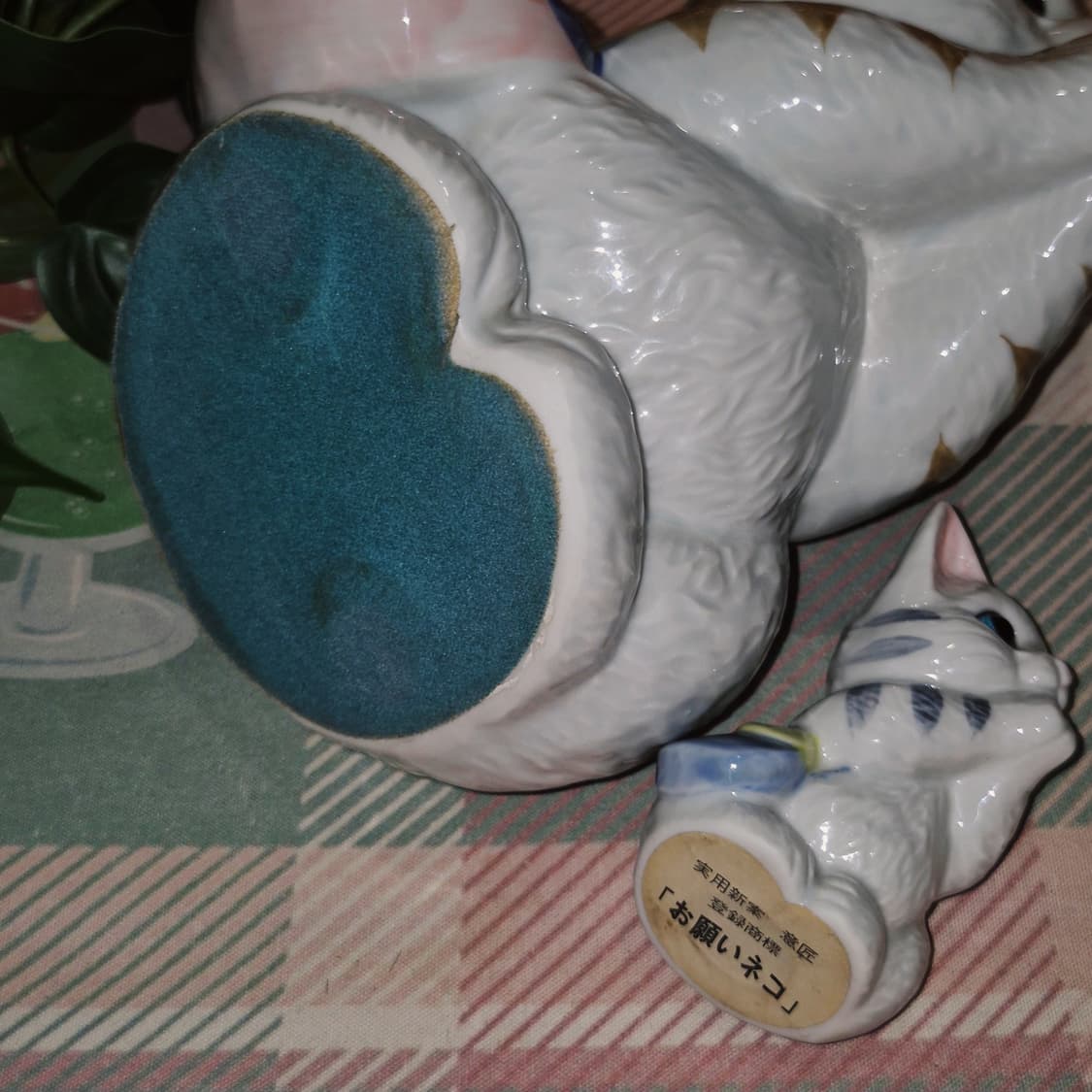 80s 미노야키 포셀린 기도 고양이 빅 피겨린 세트 상품이미지9