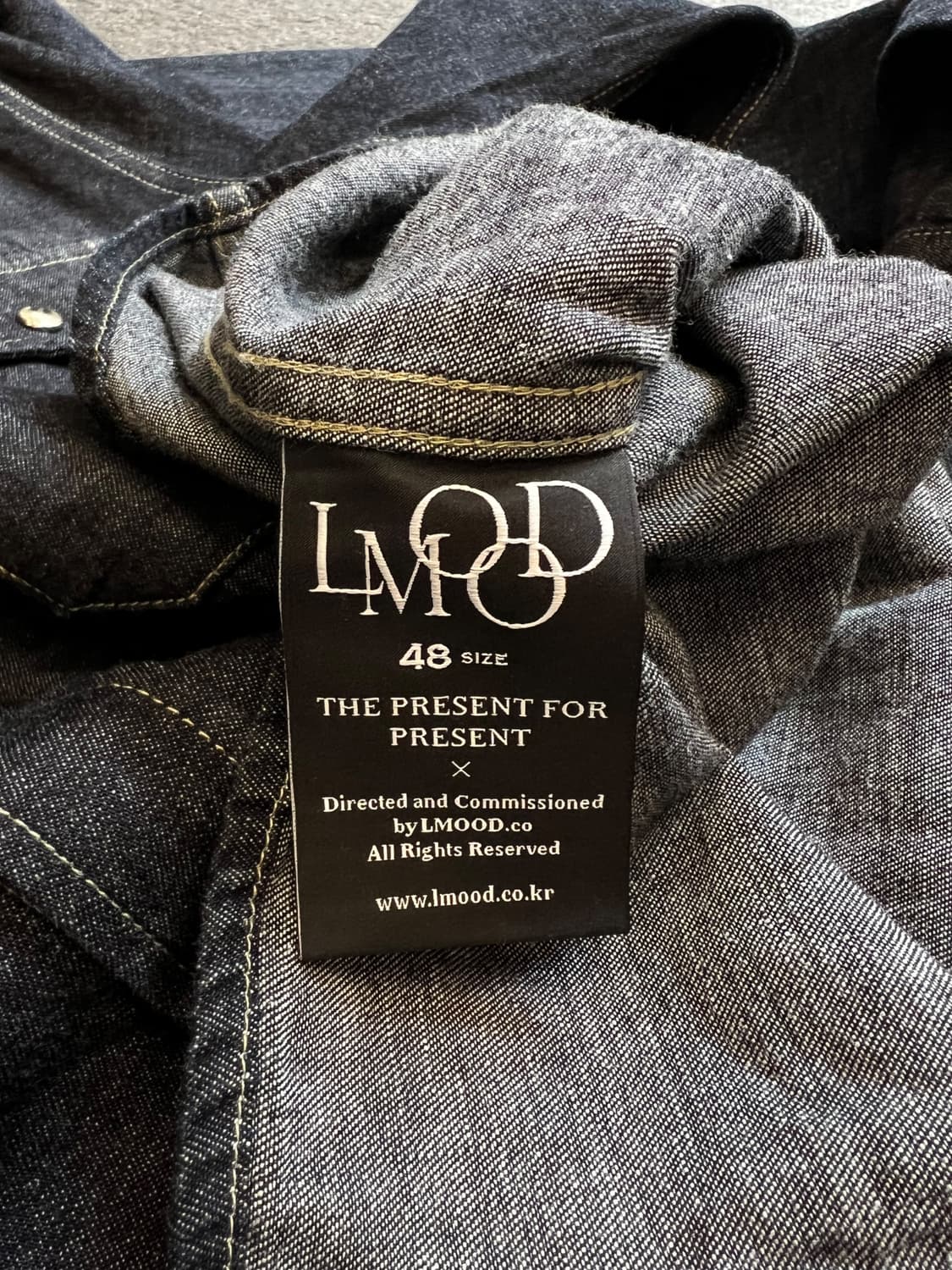 엘무드(LMOOD) 데님 웨스턴 셔츠 L 상품이미지4