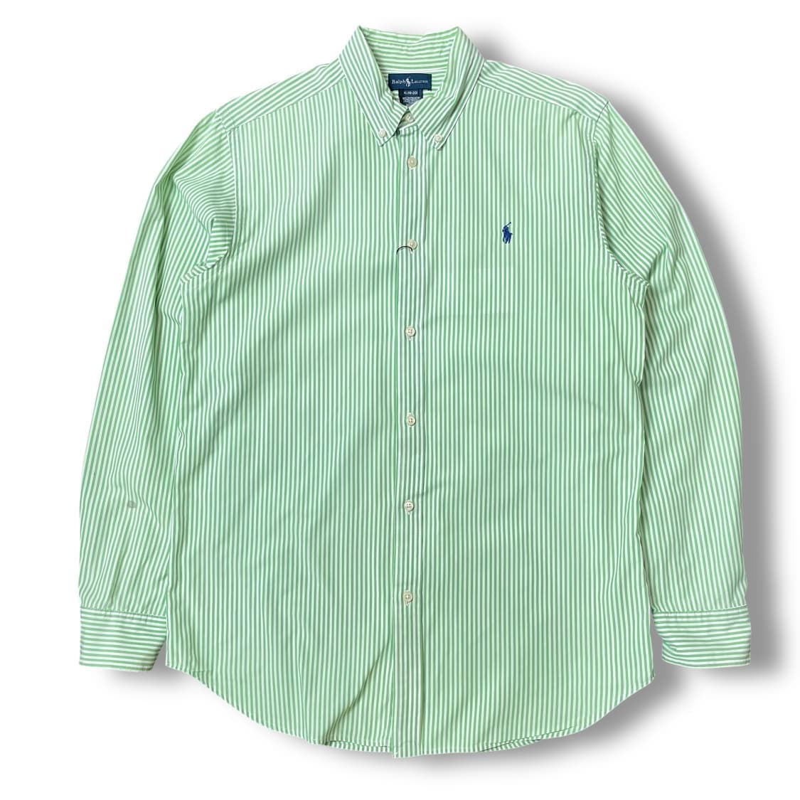 폴로 랄프로렌 연두 스트라이프 긴팔 셔츠 XL 상품이미지1