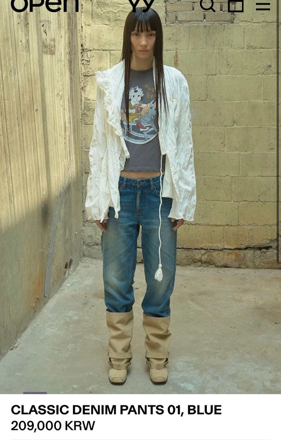 오픈와이와이 CLASSIC DENIM PANTS 01, BLUE M사이즈 상품이미지1