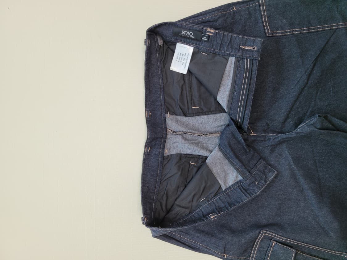 스파오 SPAO 남자 배기핏 카고 청바지 33 네이비 상품이미지5