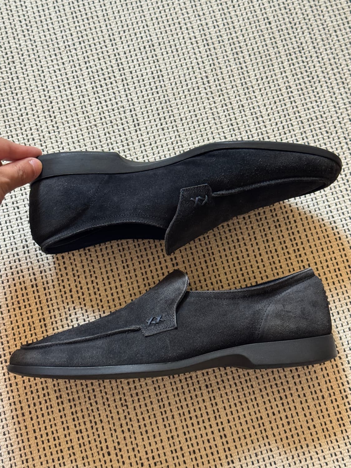 90s 조르지오 아르마니 블랙 스웨이드 플랫 로퍼 상품이미지5