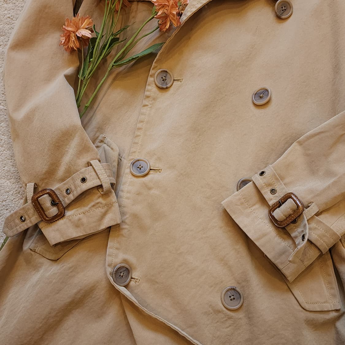 폴로 랄프로렌 여성용 코튼 더블 트렌치 코트 2 상품이미지6