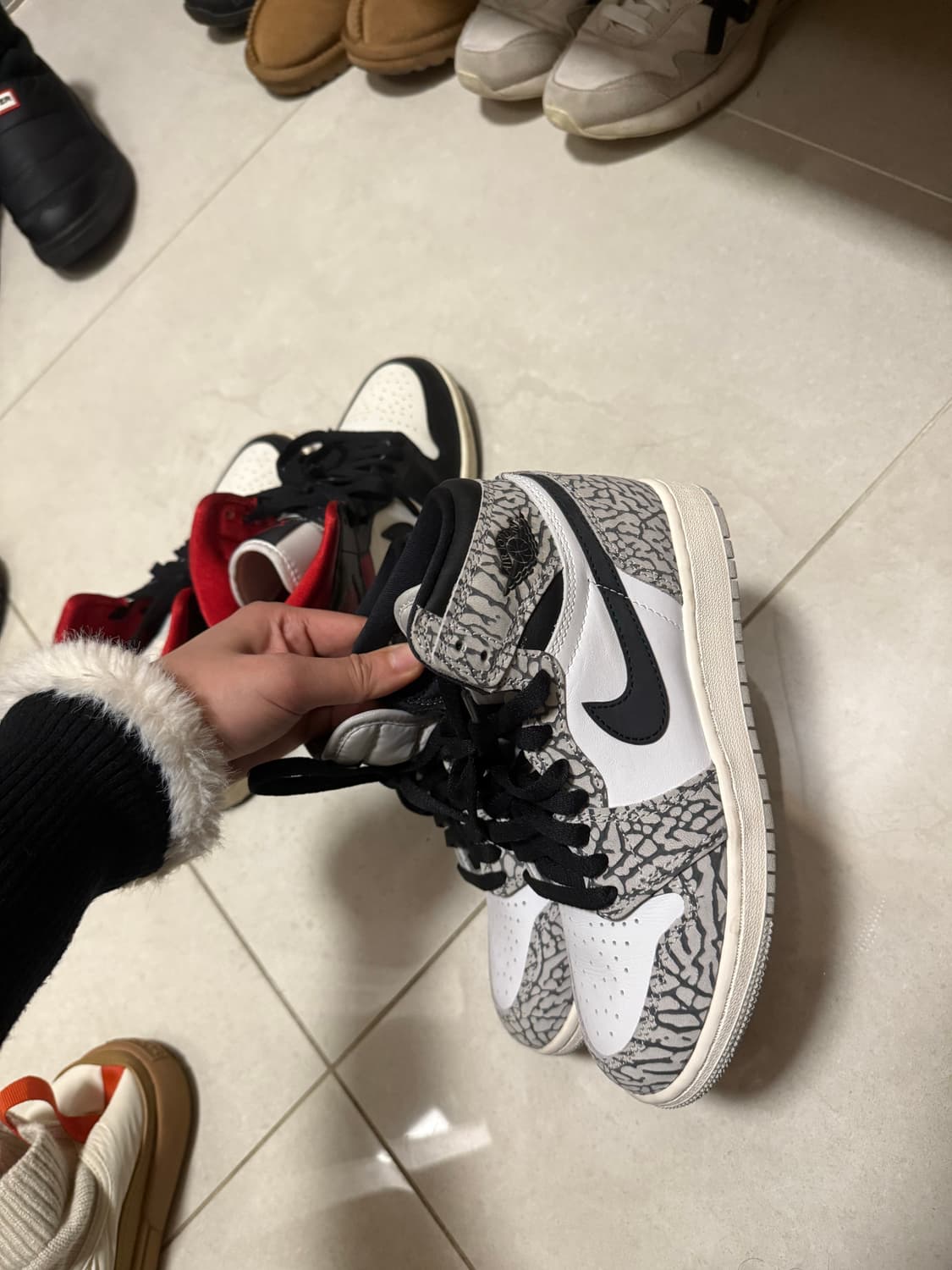 매장구매 나이키 에어조던 레트로 1 하이 OG 테크그레이 230 상품이미지1