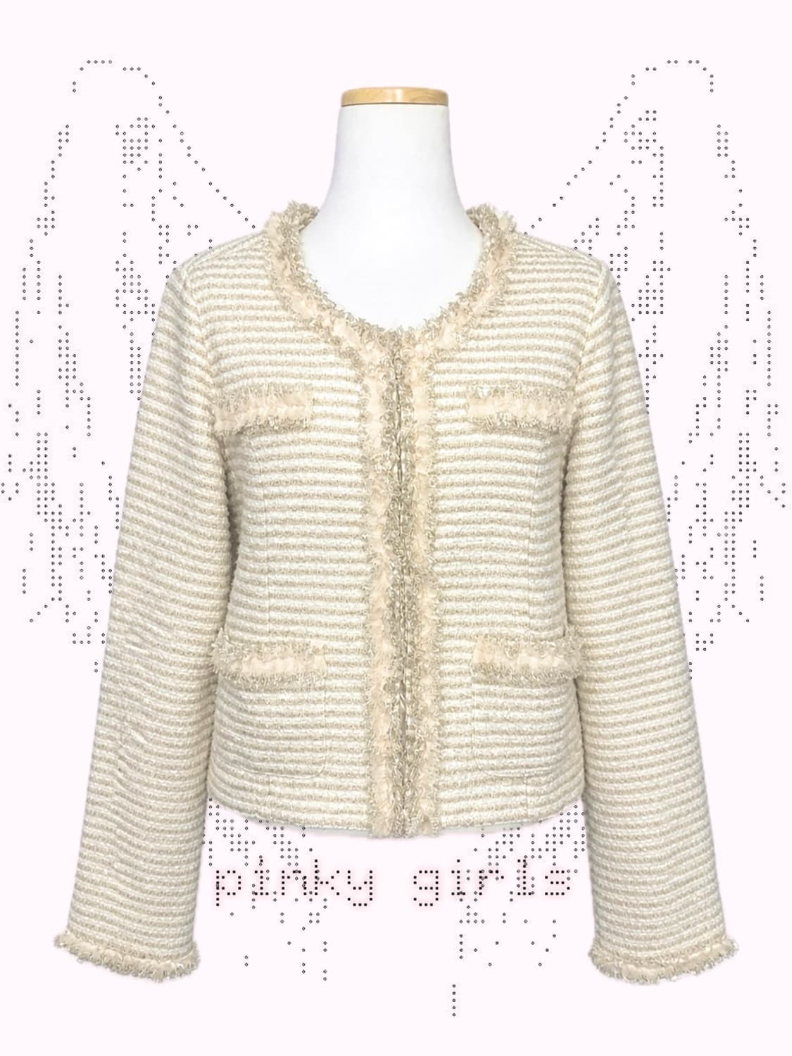 일본 빈티지 pinky girls 트위드 자켓 / 히메갸루 모리 하구미 상품이미지1