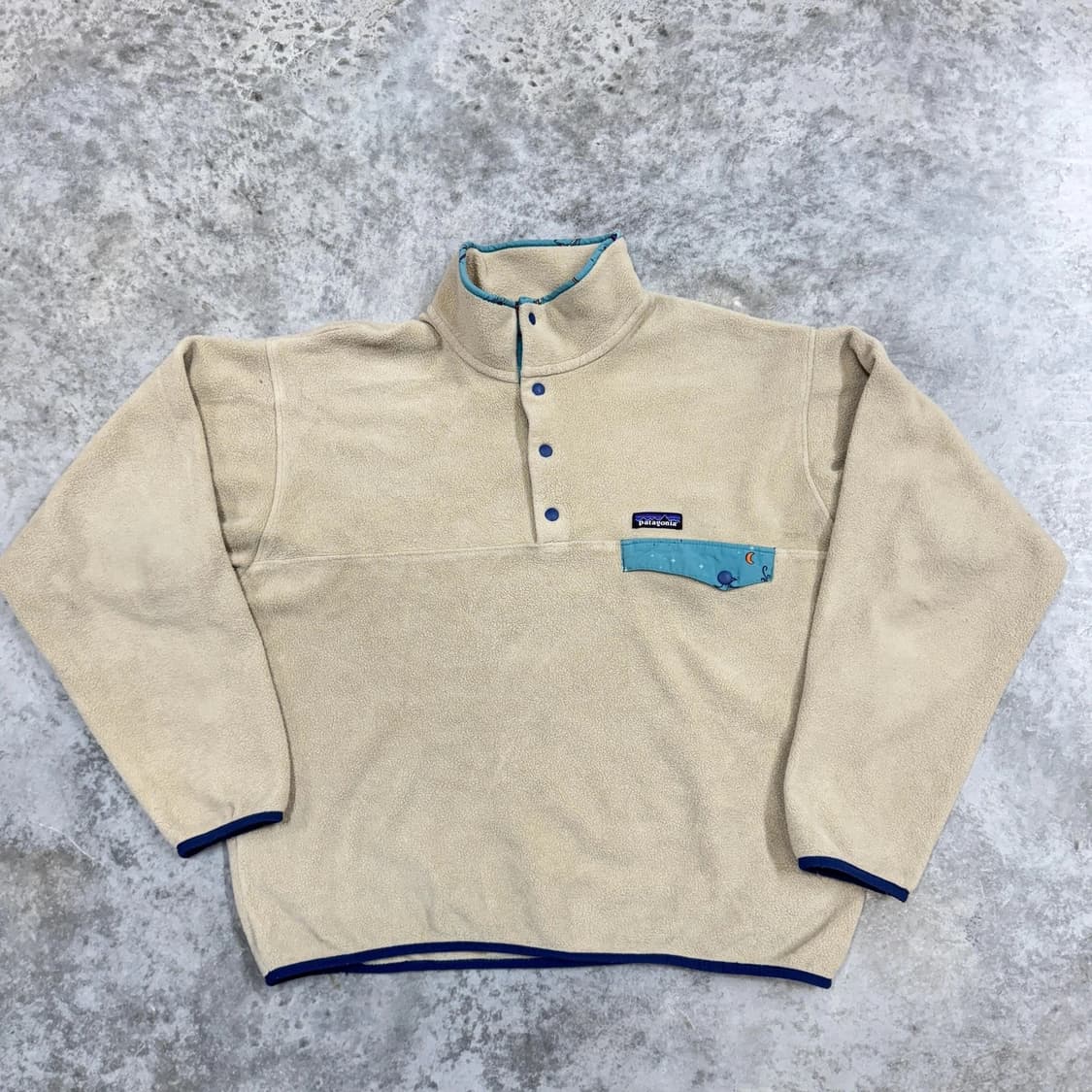 14FW 파타고니아 신칠라 스냅-T 플리스 내추럴/스카이블루 패턴 상품이미지1