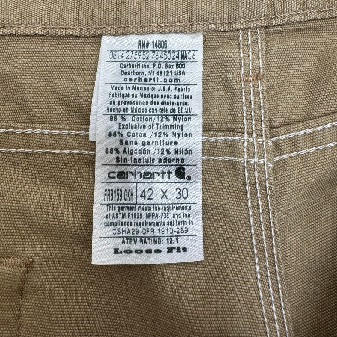 칼하트 FR 베이지 빅사이즈 워크 팬츠 (42)   상품이미지8