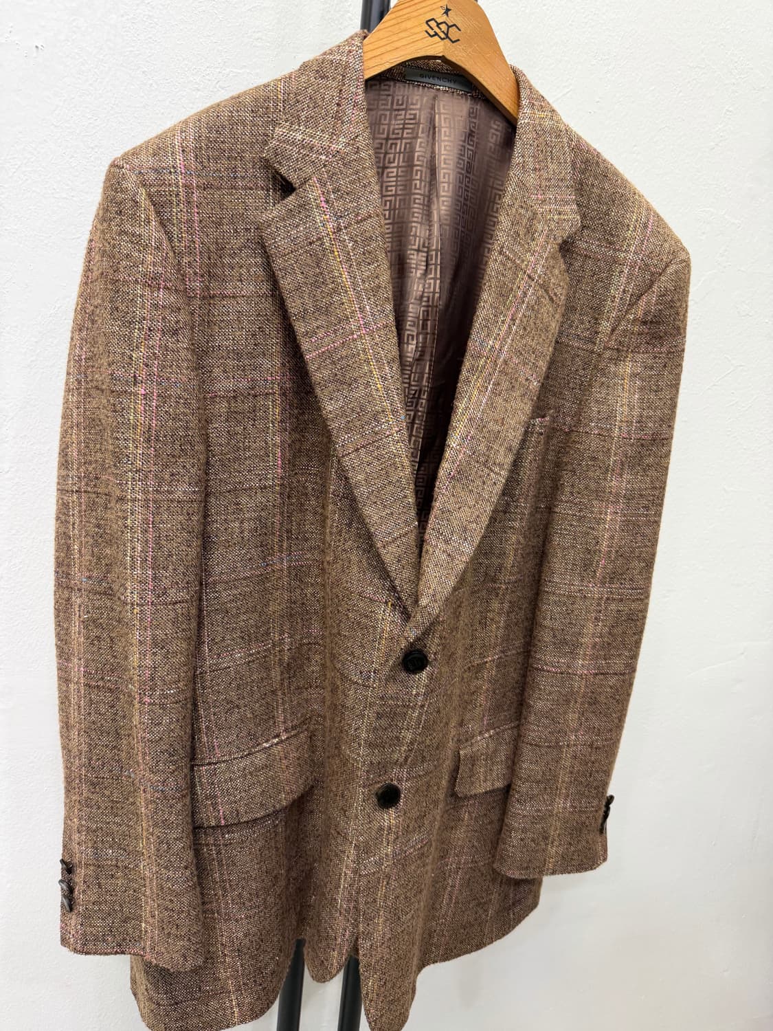 정품) 지방시 브라운 체크 자켓 XXL 상품이미지2