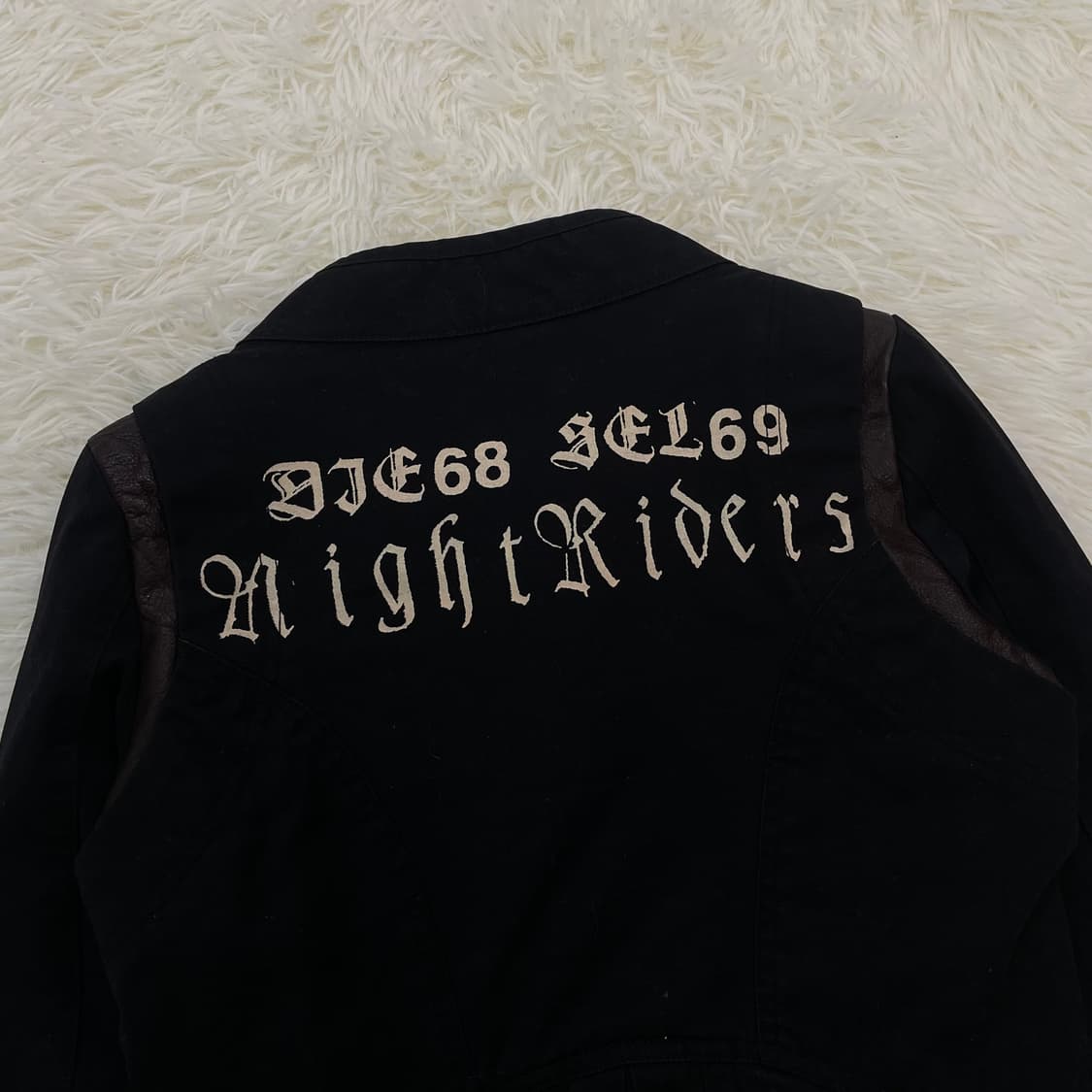 디젤 Diesel 아일렛 크롭 바이커 자켓 블랙 상품이미지5