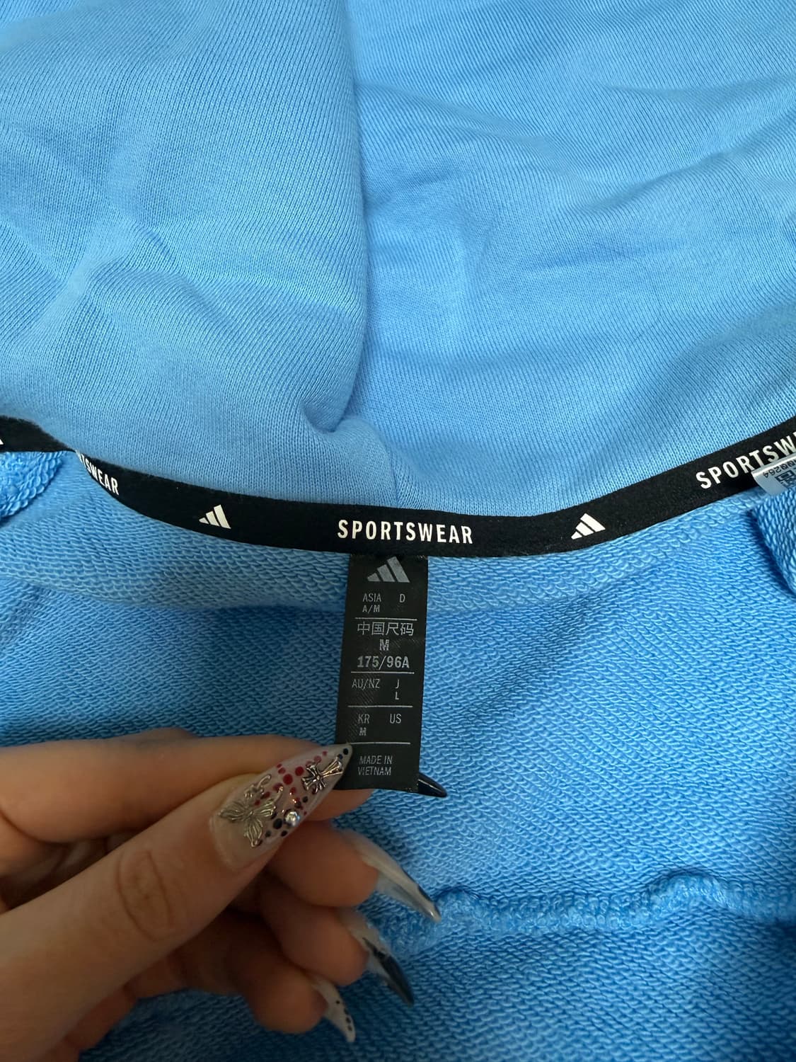 아디다스 에센셜 플러스 루즈핏 프렌치 테리 후드집업 져지 트랙탑 블루 상품이미지7