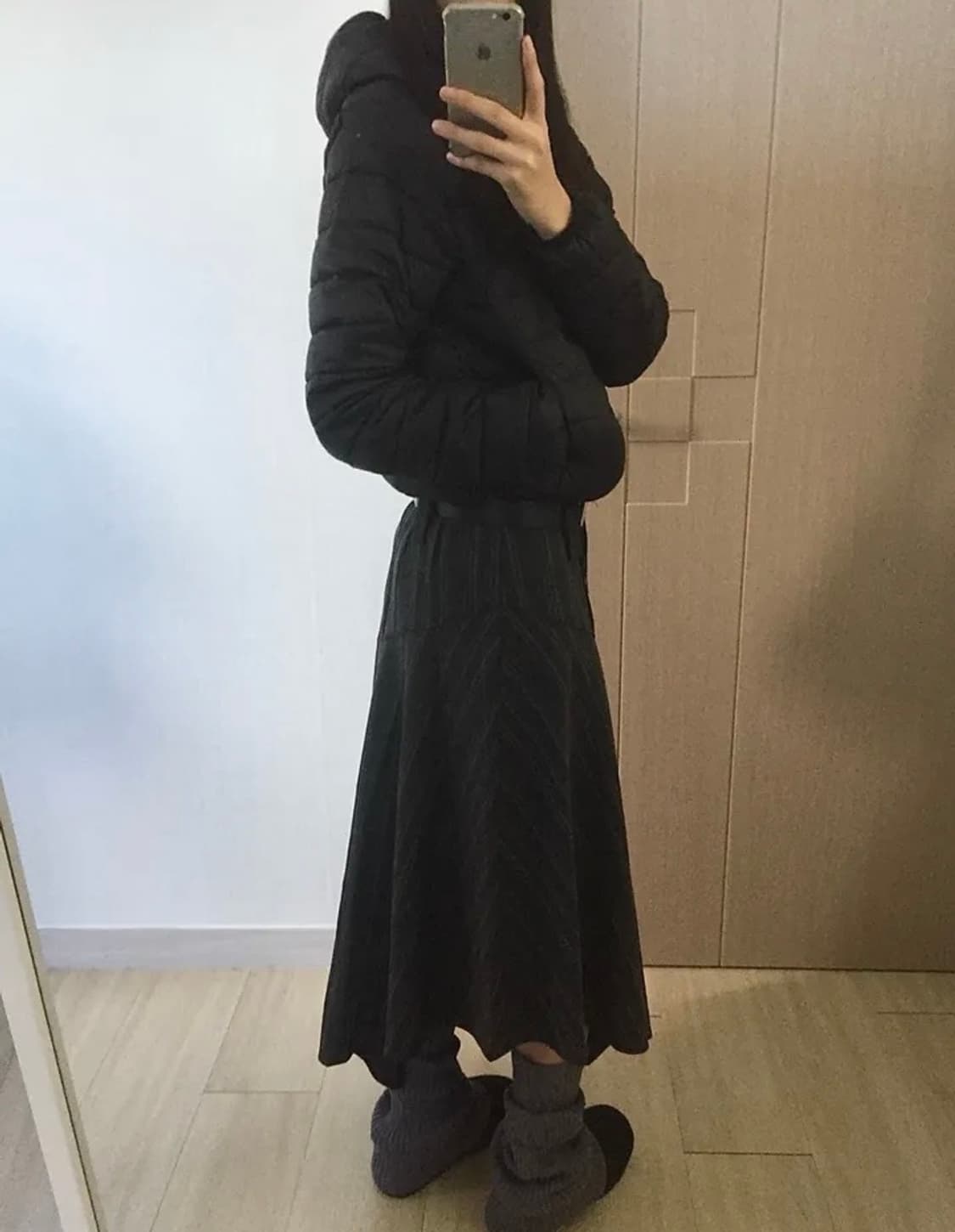 미드미하우스 스트라이프 언발 스커트 상품이미지1