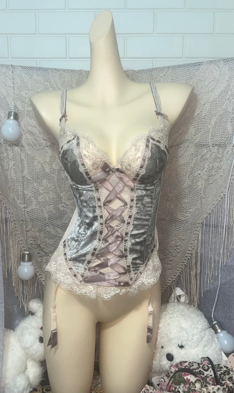 에블린 페어리 갸루 핀터깔 y2k 고딕 고스 코르셋 상품이미지1