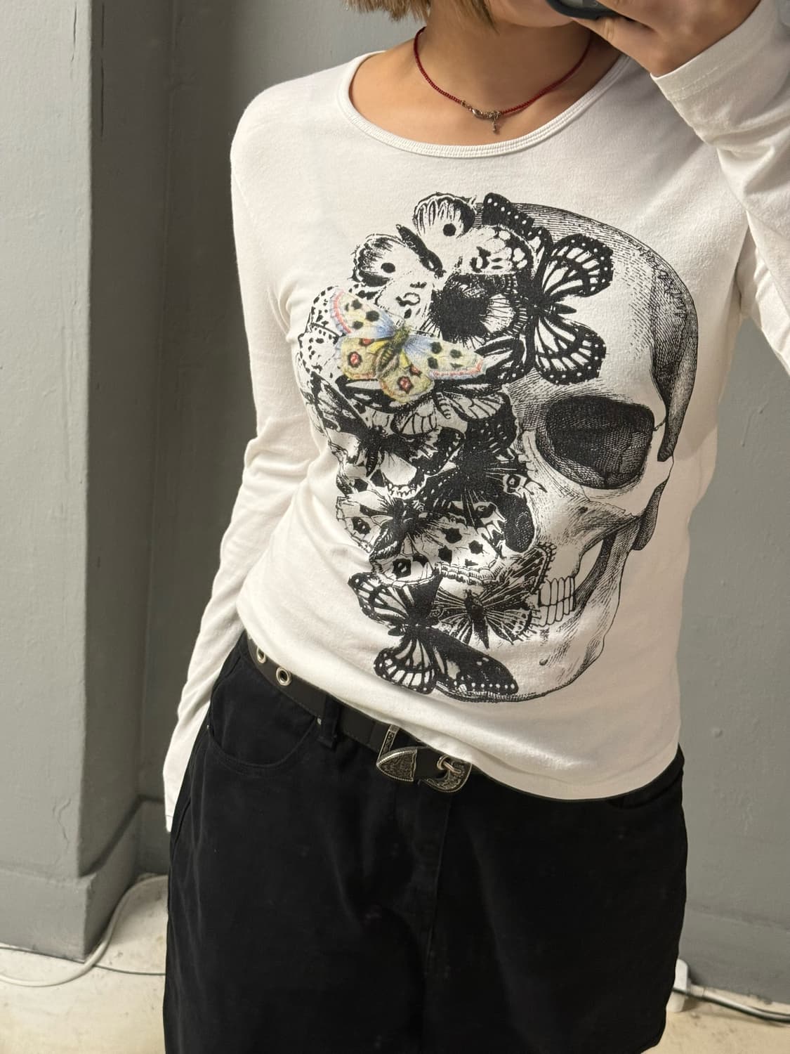 Xfrm skull & butterfly long sleeve 상품이미지2