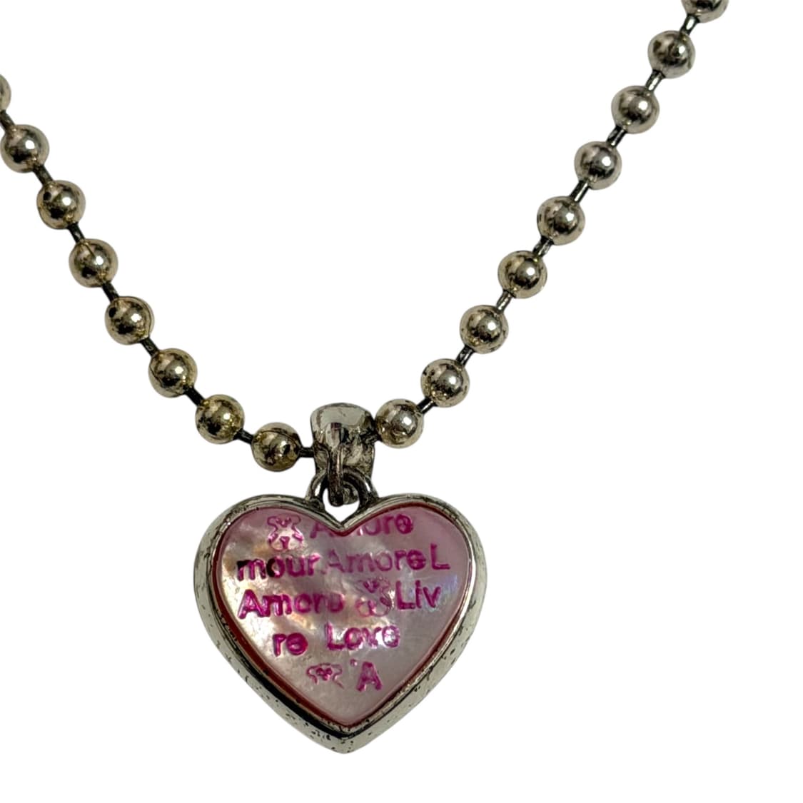 00s 레트로무드 핑크 하트 볼체인 목걸이 상품이미지3