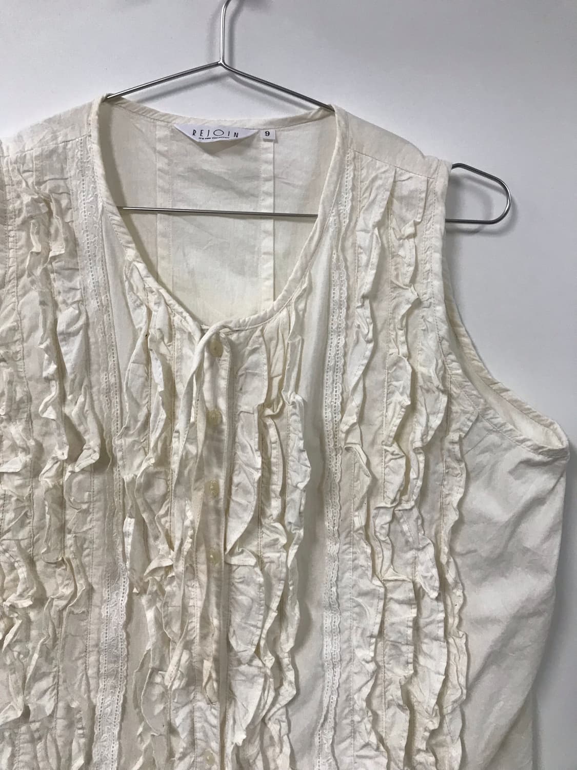 빈티지 프릴 슬리브리스 블라우스 상품이미지6