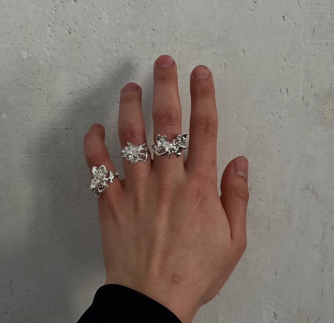 ASTERISK Double Headed Floral Ring 상품이미지3