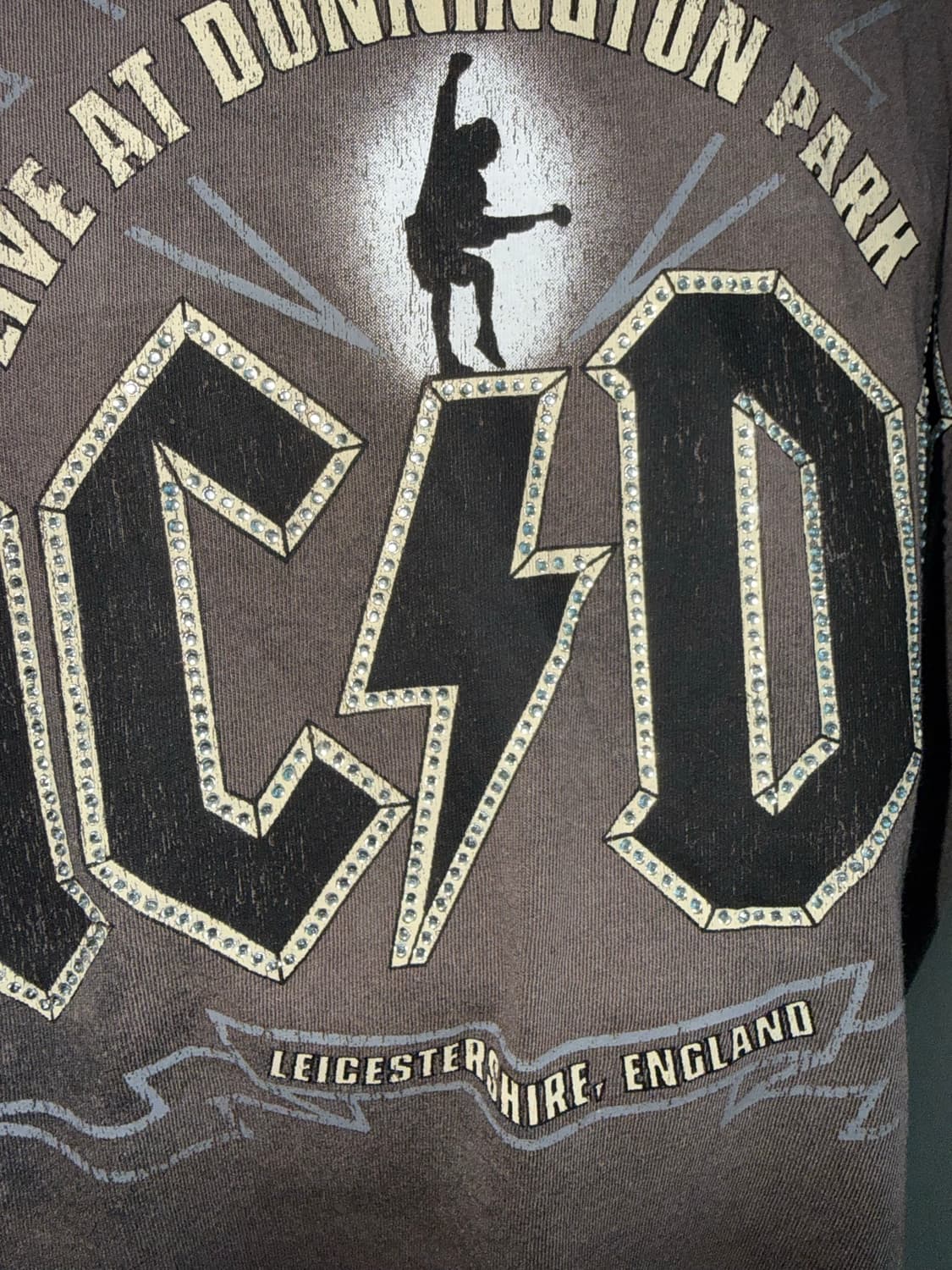 Vintage bleach faded AC/DC 큐빅 반팔  상품이미지8