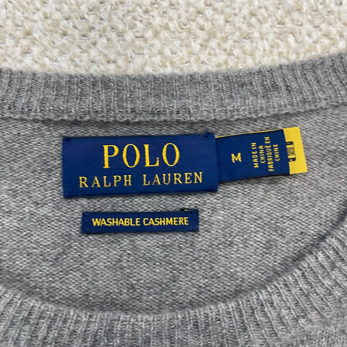 폴로 랄프로렌 포니 로고 캐시미어 라운드 니트 그레이 상품이미지3
