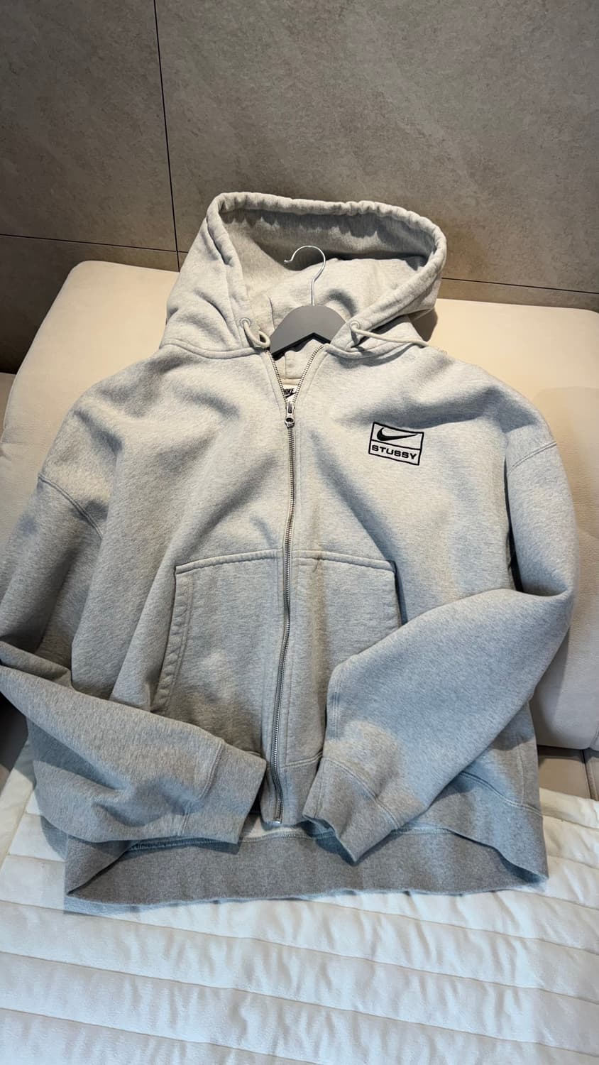 나이키 x 스투시 풀 집 플리스 후드 그레이 헤더 상품이미지1