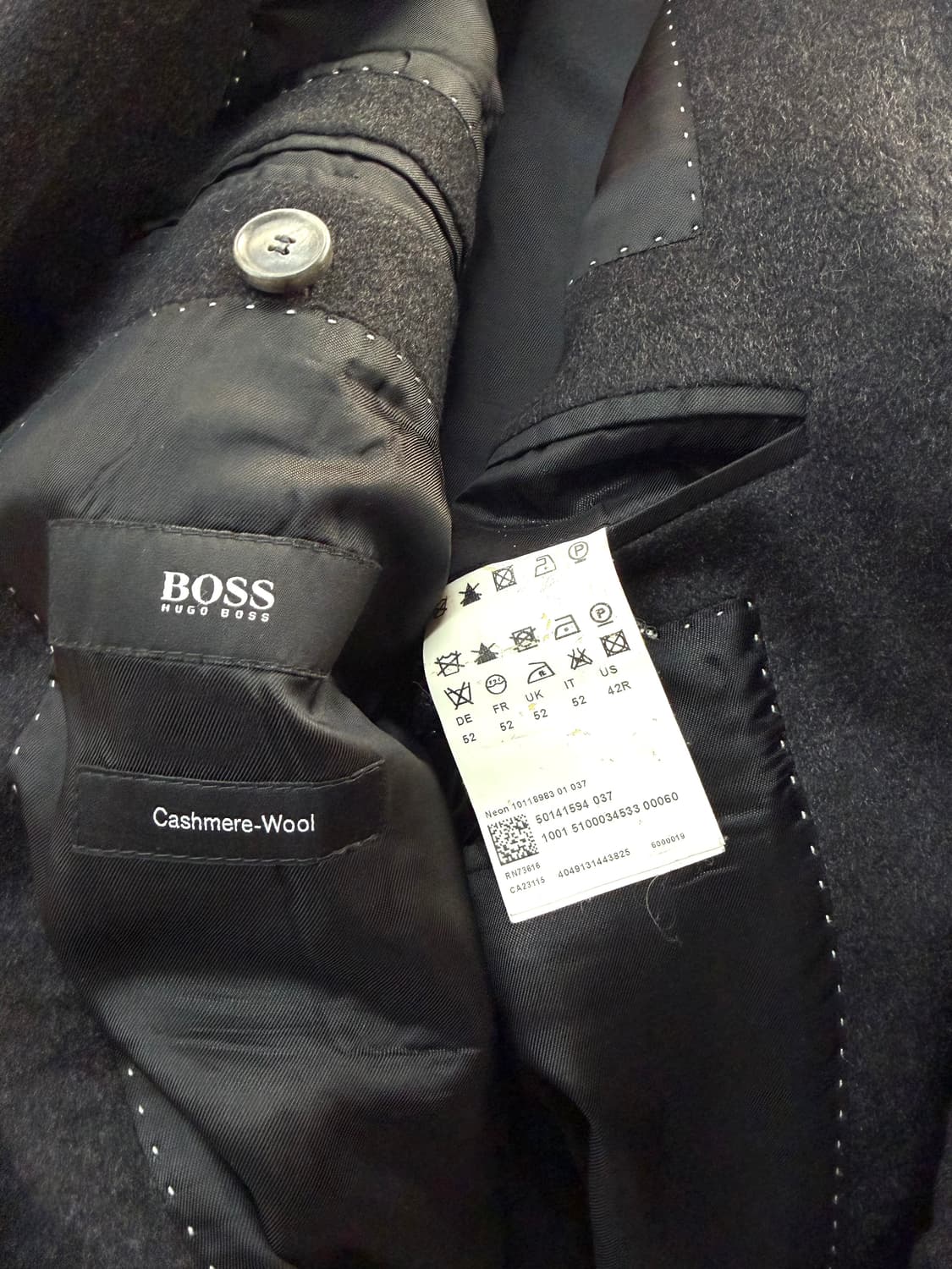 52/ 휴고보스 신형 블랙라벨 캐시미어100% 코트 자켓 상품이미지9