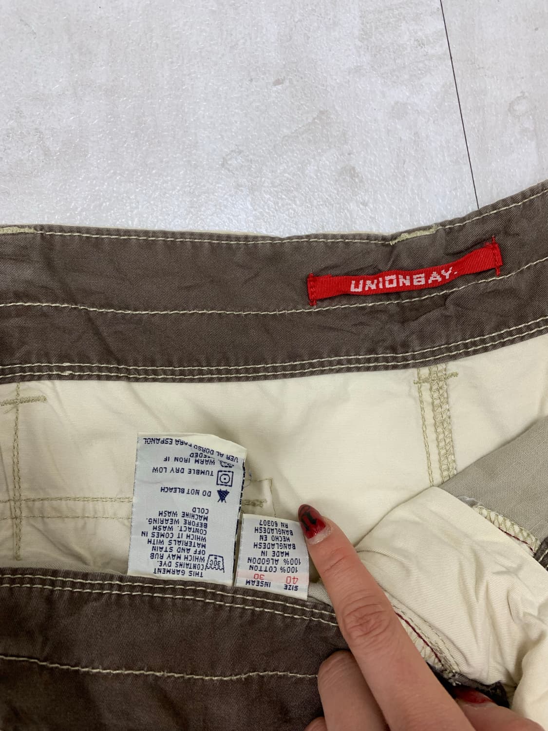 UNIONBAY 아이보리 카고팬츠 상품이미지3