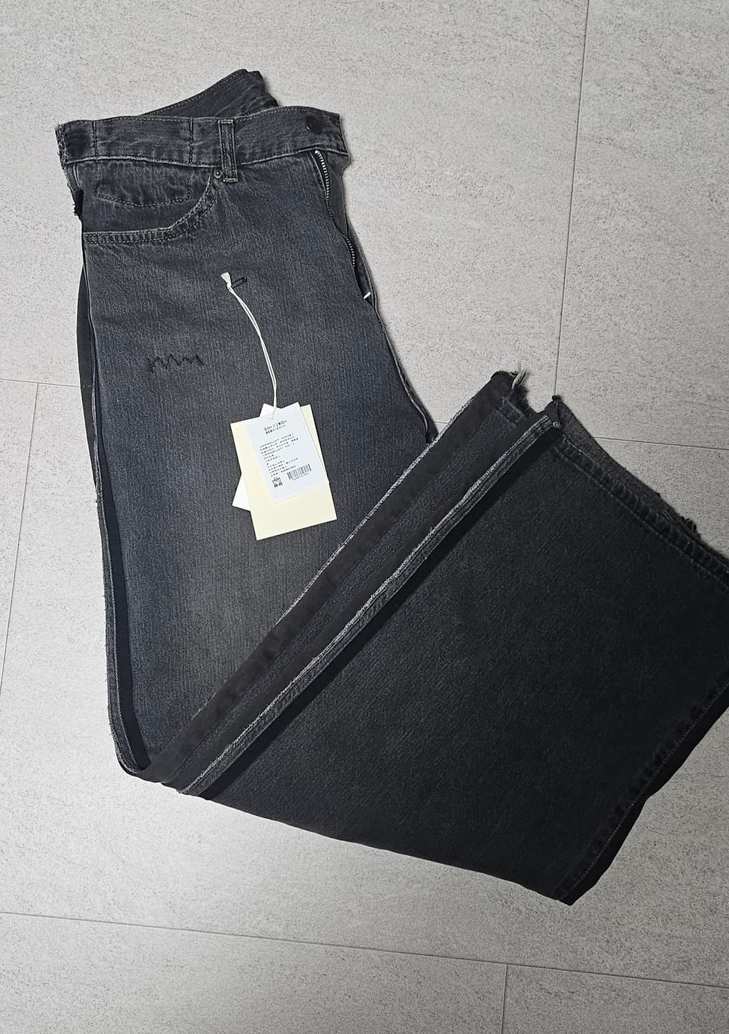 3) 폴리테루 리빌드 고시마 데님 워시드 블랙 002 상품이미지1