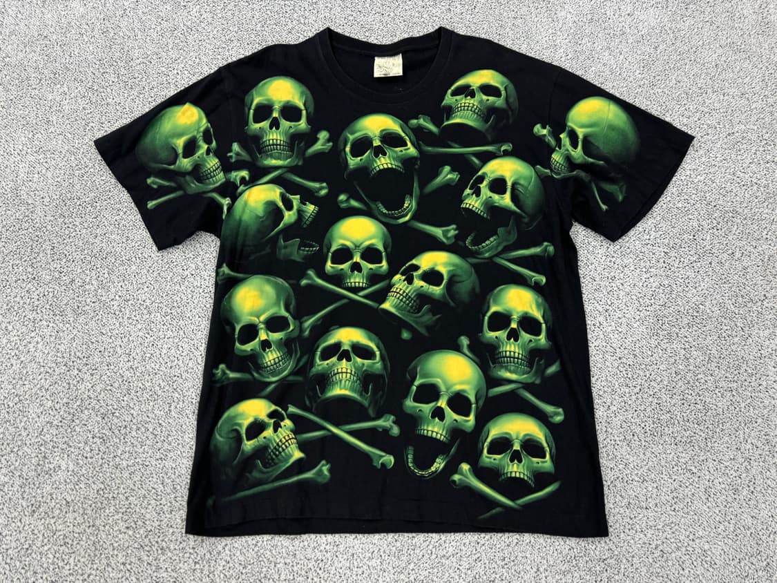 90s 스컬 프린팅 티셔츠 상품이미지1