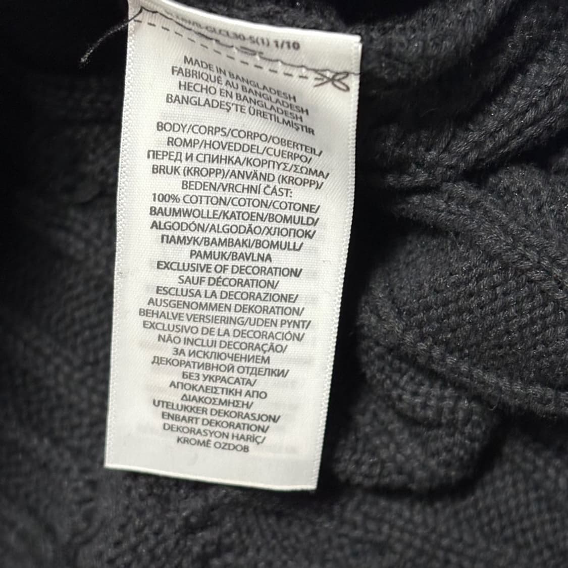 L 폴로랄프로렌 블랙 케이블 반집업 니트 상품이미지5