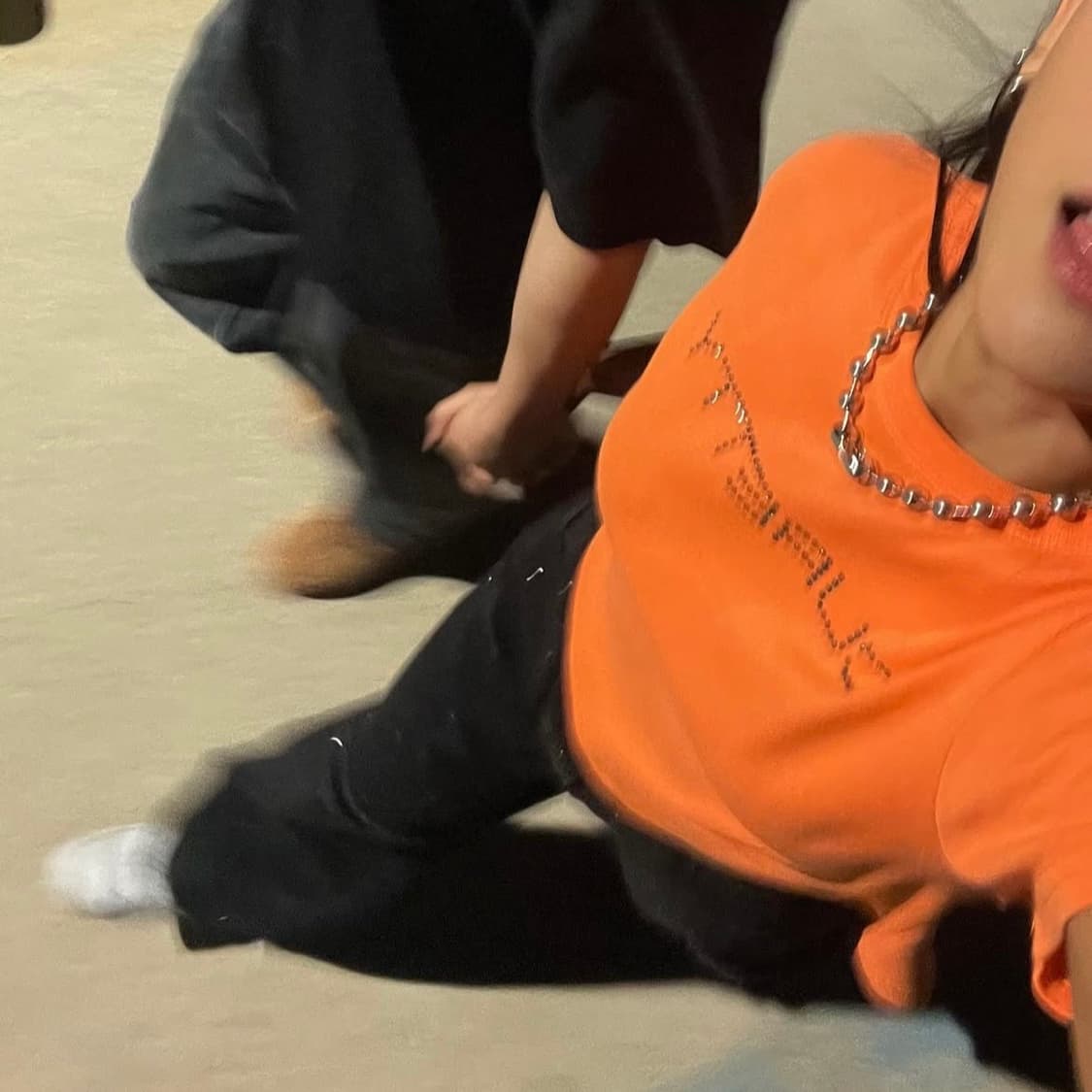 [ 큐리티 ] C DIAGONAL HEMLINE T-SHIRT_ORANG 상품이미지3