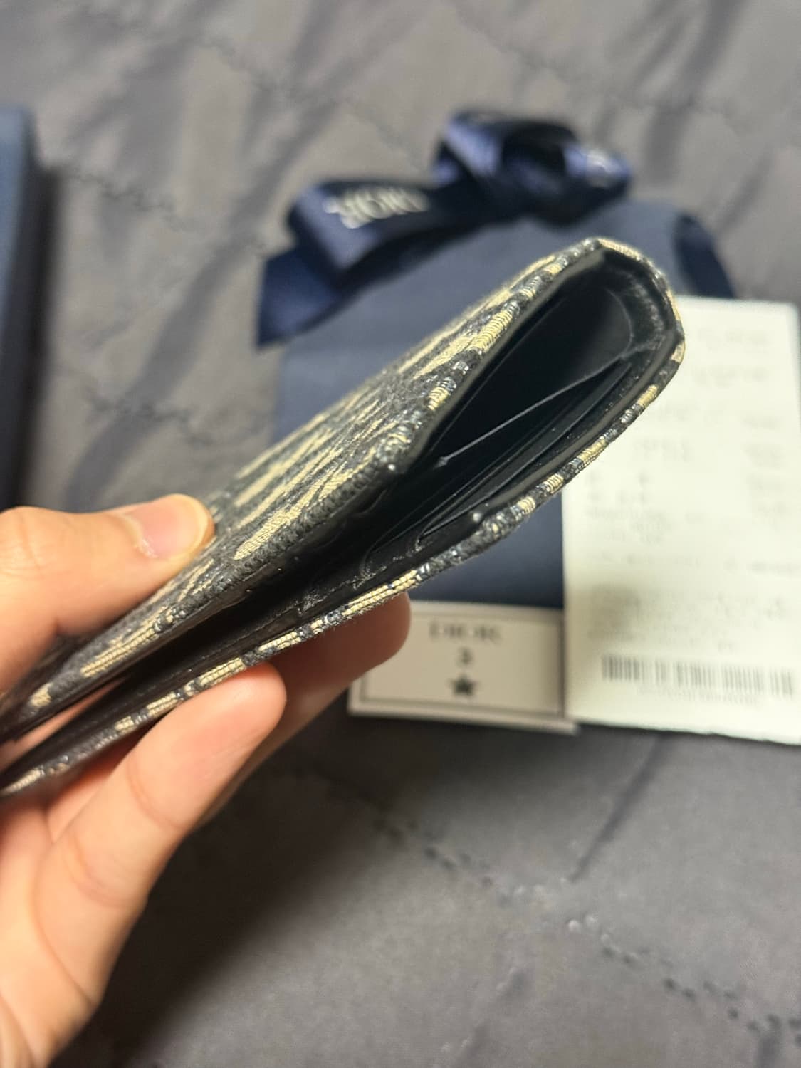 디올 오블리크 자카드 오거나이저 카드지갑 베이지 상품이미지10