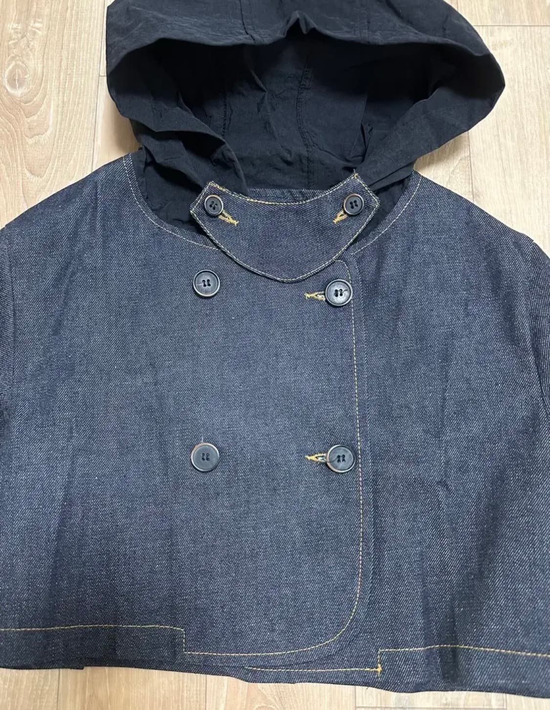 (새상품) 크롭 데님 후드&롱 스커트 셋업 상품이미지3