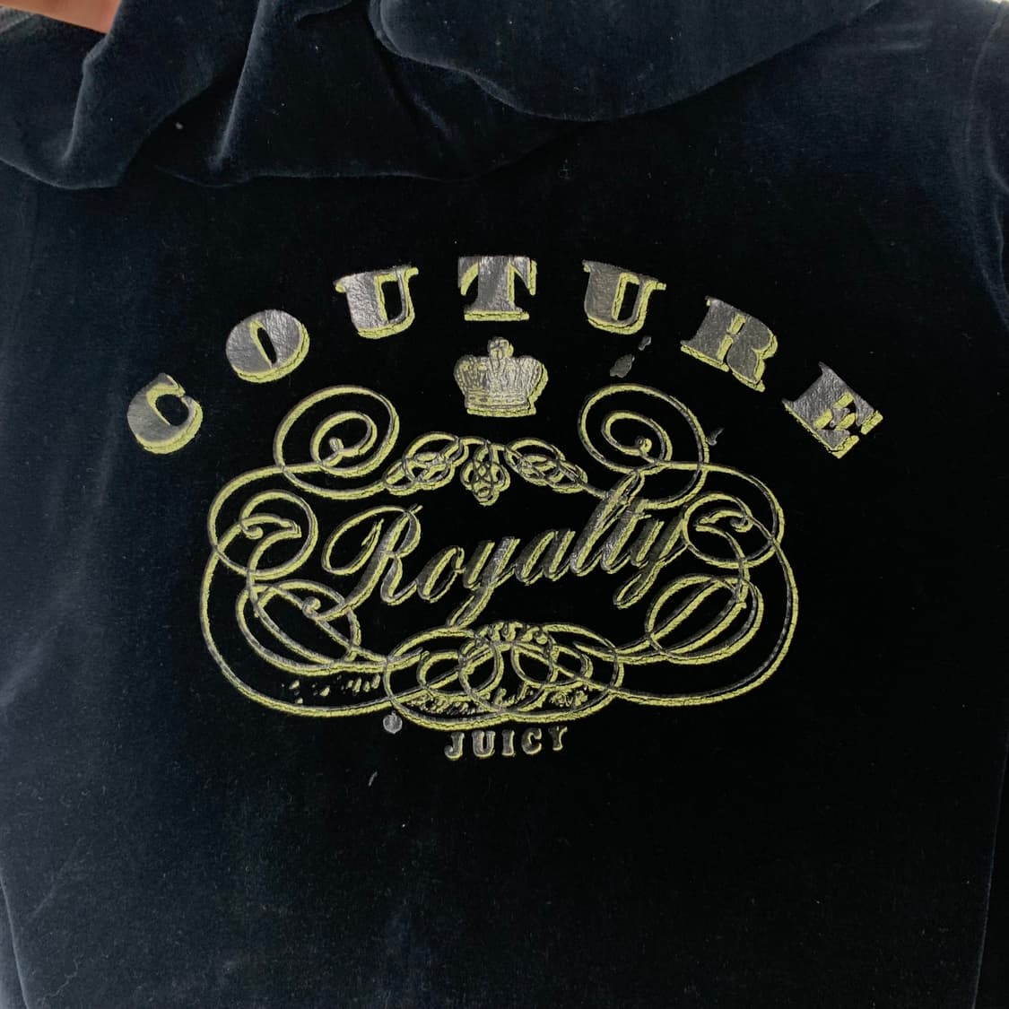 Vintage 빈티지 벨루어 블랙 후드집업 상품이미지5