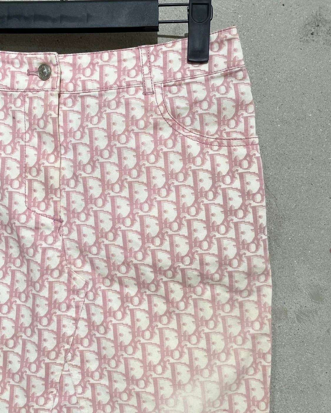 크리스찬 디올 핑크 오블리크 큐빅 넘버링 미디스커트 상품이미지3