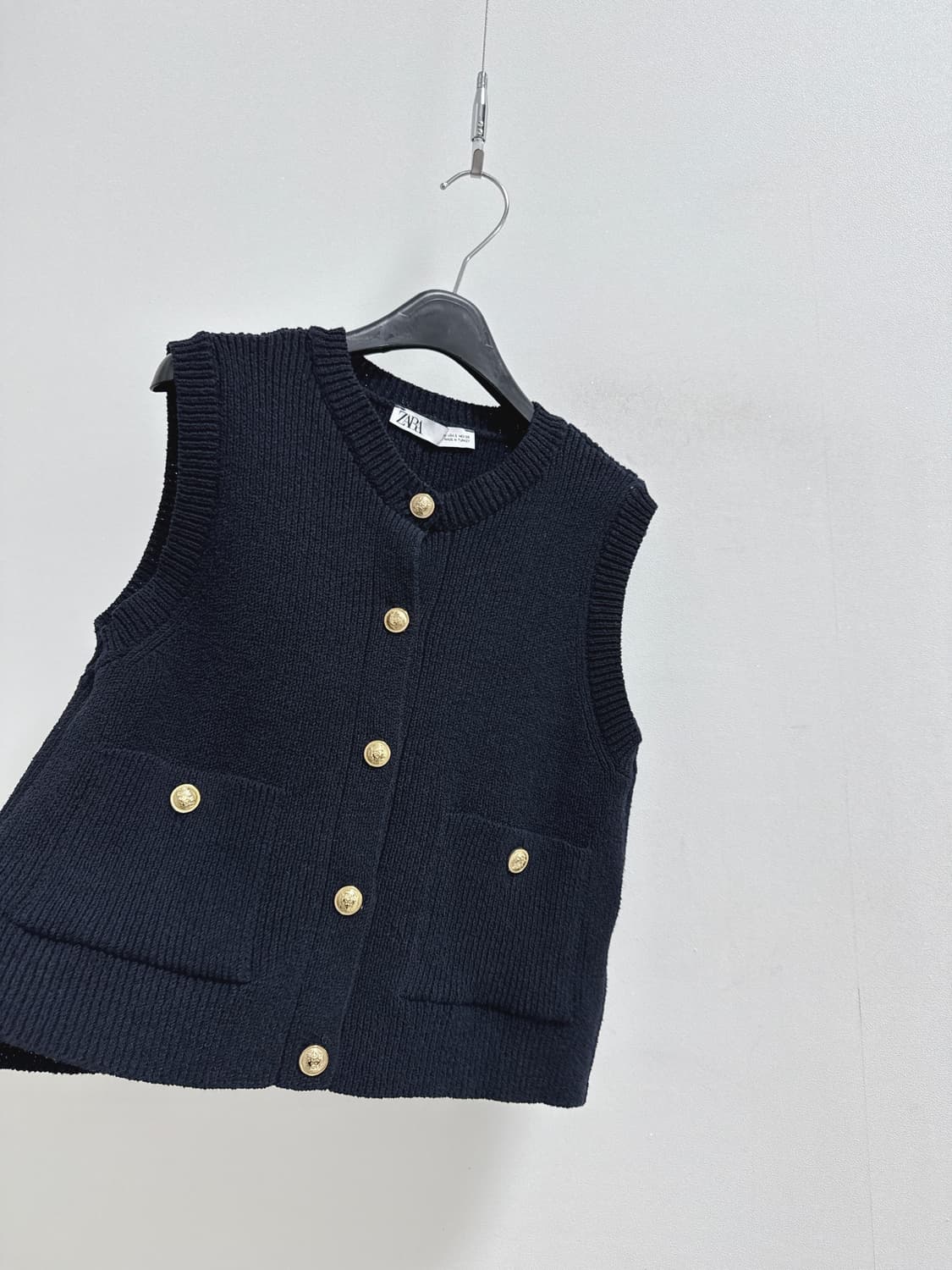 자라 네이비 니트 베스트  상품이미지5
