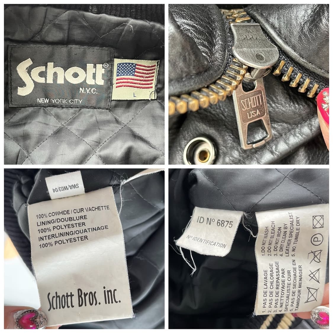 쇼트 아치 로고 스펠아웃 카우 하이드 레더 바시티자켓 상품이미지9